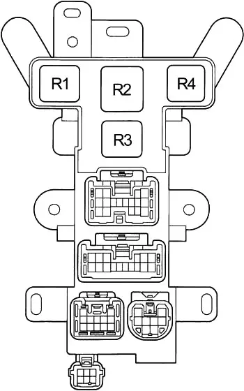 Toyota RAV4 (SXA1) (1994-1997) - scatola fusibili e relè