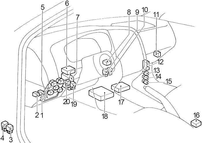 Infiniti G20 (1998-2002) - Scatola dei fusibili