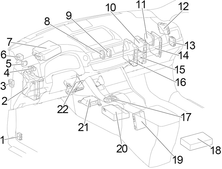 Lexus CT200h A10 (2011-2017) - scatola dei fusibili